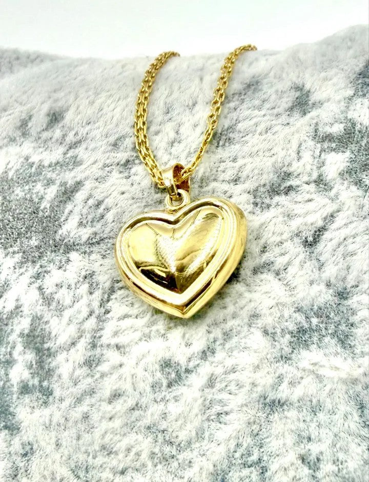 14K Gold Dual-Tone Heart Pendant