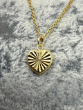 14K Gold Double-sided Heart Pendant