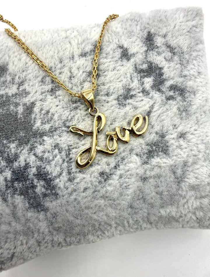 14K Gold "Love" Pendant