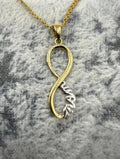 14K Gold Dual-Tone "Mom" Infinity Pendant