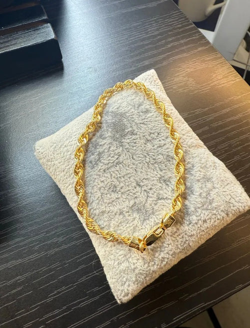 10K Gold Diamond-Cut Hollow Rope